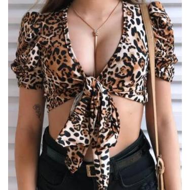 Imagem de Cropped Multi formas onça - Filó Modas, Onça, M