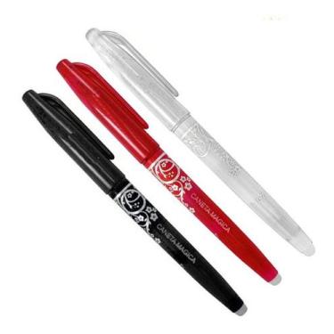 Imagem de 3 Canetas Mágica Cores Tecido Apaga Calor Com Patchwork. - De Acordo c