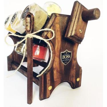 Imagem de Porta Temperos BOSS Giratório com 10 potes e colher dosadora - Boss Ar