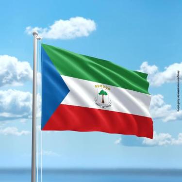 Imagem de Bandeira da Guiné Equatoriana 80cmx140cm Tecido Oxford 100% Poliéster 
