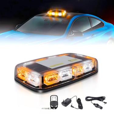 Imagem de OPP ULITE Luz Estroboscópica Led Recarregável Controle Remoto Bateria Sem Fio, 17 Modos De Pisca, Alto E Baixo Brilho, 48 Leds, Luzes Aviso Pisca-Pisca Para Teto Veículos Caminhões, Pacote Com 1 Peç