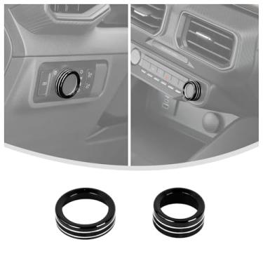 Imagem de Linskip Capas de controle de painel para Ford Mustang Ecoboost, GT, Dark Horse 2024-2025+, capas de botão de interruptor de farol e vol para acessórios interiores Mustang (preto)
