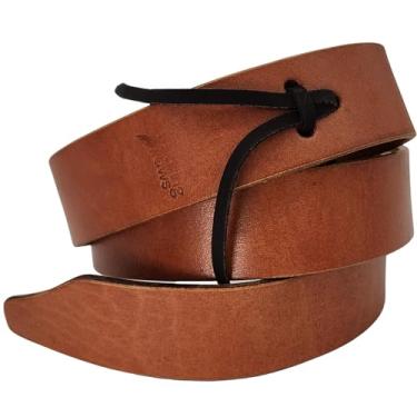 Imagem de BlazingPaws Correia de couro para cavalos ocidentais Harneto Premium Top Grain Latigo Cinch Strap (182,88 cm - Sem furos, Bronze: Cinch Strap)