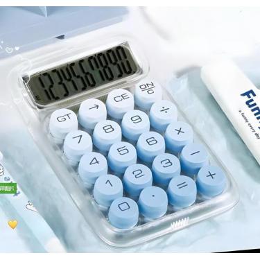 Imagem de Calculadora Fofa Degradê Transparente 10 Dígitos Ecooda, Azul