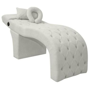 Imagem de Maca Lash Designer Cilios Luxo Estofada com Massagem Bouclê Bege Off W