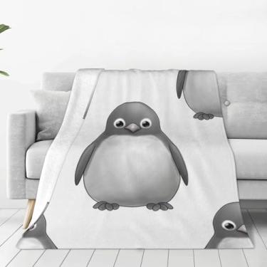 Imagem de Cobertor de microfibra ultramacio cobertor de pinguim cinza cobertor felpudo de flanela leve para sofá cobertor de pelúcia quente cobertor macio aconchegante para sofá-cama sala de estar todas as