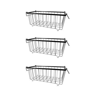 Imagem de YWJLQH Organizador de freezer, cesto de geladeira, organize e pegue alimentos facilmente, prateleira de armazenamento versátil, divisória para cozinha de, Preto