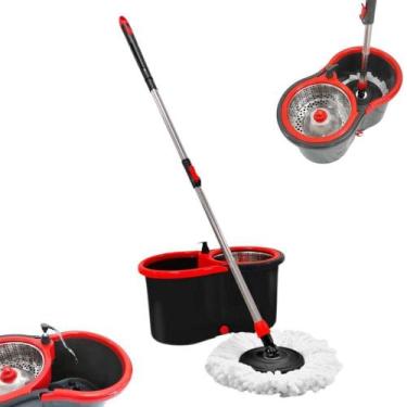 Imagem de Mop Balde Esfregão Giratório Pró Com Rodinha Dispenser Sabão - Power M