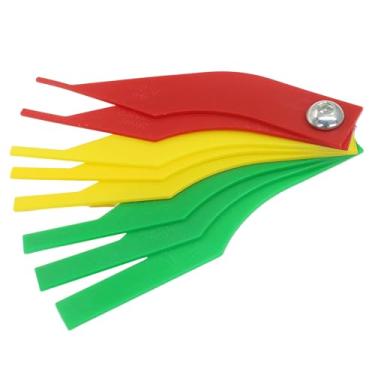 Imagem de Kemcatui Medidor de espessura do revestimento, 8 em 1 almofada de medição de freio automotivo para carro, ferramenta de régua de medição codificada por cores, SAE e métrica