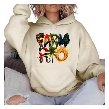 Imagem de Blusa Moletom Canguru FARM RIO Casaco De Frio Capuz Lançamento Tycoo -