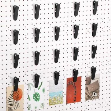 Imagem de CroBlissful 20 peças de acessórios para quadro de pegboard, clipes de metal, acessórios de metal, anexo, prendedor de placa para artesanato, cozinha, banheiro, quarto, escritório, parede, organizador