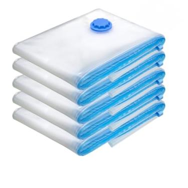 Imagem de Kit Saco a Vácuo Com Bomba Viagem Mala Organizador Para Roupa Guarda Roupa Edredom Reutilizável(5un 60x80cm Sem Bomba)