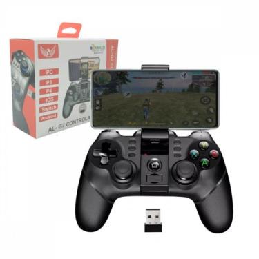 Imagem de Controle Gamer Celular Joystick Manete Bluetooth Altomex AT-9076, Pret