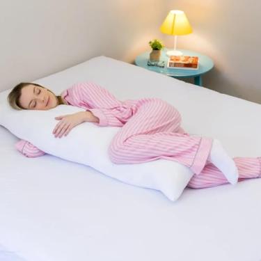 Imagem de Travesseiro Corporal Gigante Ortopédico Conforto Dormir de Lado Melhor e Confortável