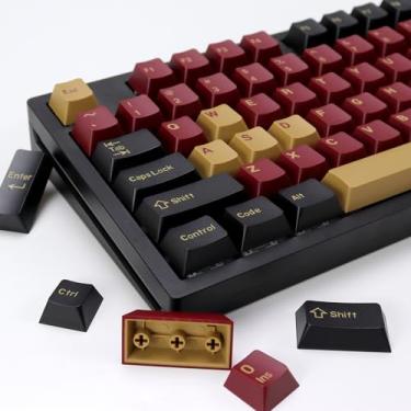 Imagem de KBDiy 174 teclas clone vermelho samurai conjunto de teclas PBT Double Shot personalizado, teclas 60 por cento, perfil cereja teclas para teclado mecânico GK61/64/68/84/87/100/104/108