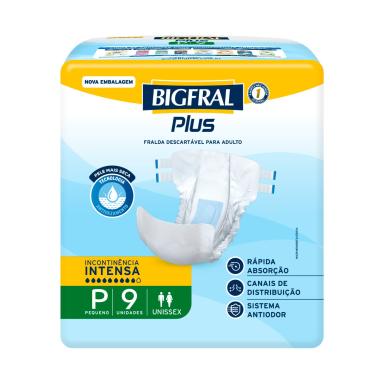 Imagem de Fralda Adulto Bigfral Plus P Unissex 9 Unidades