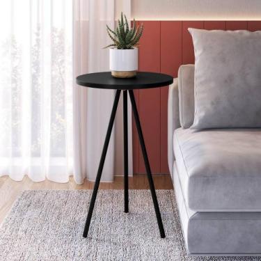 Imagem de Mesa Lateral de Apoio com pés metálicos 35X35cm Freedom Móvel na Caixa