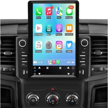 Imagem de Estéreo automotivo Android 13 9.7 para Dodge Ram 1500 2500 3500 4500 5500 2013-2019 IPS tela sensível ao toque receptor de rádio automotivo com reprodução sem fio e câmera de backup SWC WiFi SWC de