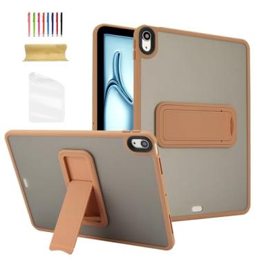 Imagem de Dteck Capa transparente para Apple iPad Pro de 13 polegadas (M4) versão 2024 com suporte dobrável, película protetora de tela e caneta, capa traseira transparente, fina, leve, protetora, à prova de