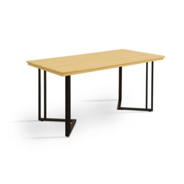 Imagem de Mesa de Jantar Industrial Michigan 1,60 Tampo em Madeira Maciça Imbuia Pés em Aço Preto