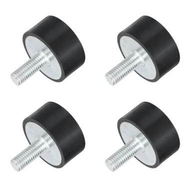Imagem de uxcell Suportes de borracha de rosca M10, isoladores de vibração, amortecedor cilíndrico com parafusos 40 x 20 mm, 4 peças