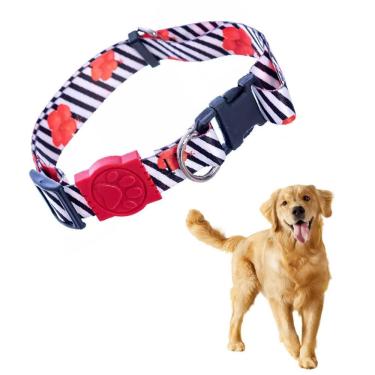 Imagem de Coleira Para Cachorro Pet Regulável Até 65cm Guia Listrada