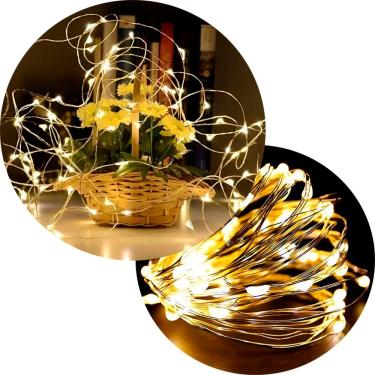 Imagem de Pisca Fio Led Luz Amarela 200 Lâmpadas Usb Natal Música 20m