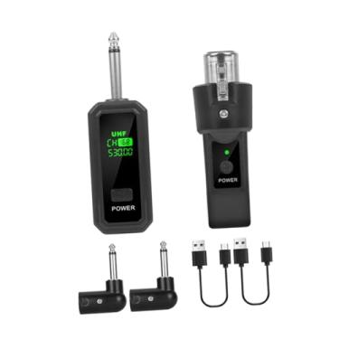Imagem de Kokiya Microfone Transmissor Receptor Microfone Sem Fio Equipamento Musical Universal para Mixer de Áudio Dinâmico Baixo Elétrico, 1 Por 2