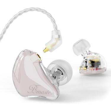 Imagem de Fones De Ouvido Intra-Auriculares Monitor, Fones De Ouvido Iem De Driver Triplo Com Graves Potentes, Isolamento De Ruído Hifi Estéreo Com Fio Para Músicos, Cantores, Bateristas (Rosa Nuvem)