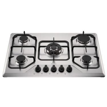 Imagem de Cooktop Electrolux 5 Bocas Experience Inox Grades Duplas Ferro Fundido