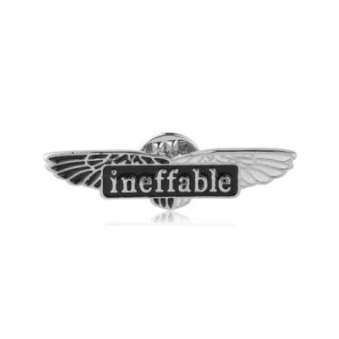 Imagem de PLITI Crowly & Aziraphale Presente Preto Branco Anjo e Demônio Broche Broche Inefável Maridos Presente Omens Programa de TV Presentes Inspirados, Medium, Aço inoxidável, Sem Pedra Preciosa