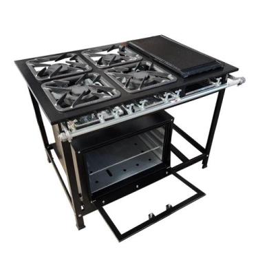 Imagem de Fogão 4 Bocas Cefaz com Forno e Chapa Linha Gold Baixa Pressão CFZG-12