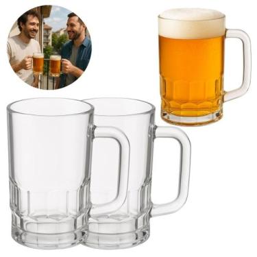 Imagem de 2 Canecas De Vidro Glacial Para chopp e Cerveja 335ml Bar - Lyor