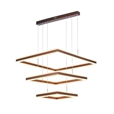 Imagem de PENDENTE(LUZ DIRETA E INDIRETA) 40×60×80CM 228W 3000K 22600LM ALUMINIO ESCOVADO MARROM+ACRILICO CAB