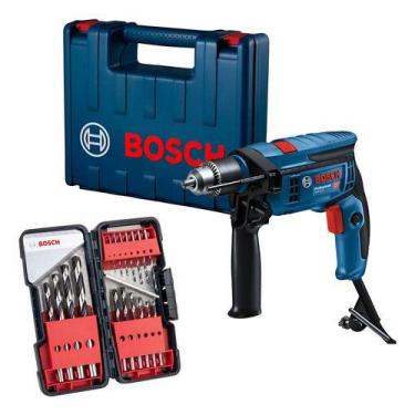Imagem de Furadeira Impacto Bosch Gsb13re 750w + Kit Brocas 18pcs 110v, 110V
