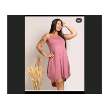 Imagem de Vestido mullet com alça  fina e bolso - Neide modas , Rose, G