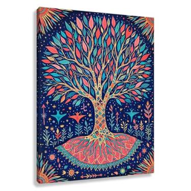 Imagem de Árvore da Vida Arte de Parede Impressão em Tela Natureza Vitalidade Harmonia Decoração Fotos Pintura para Sala de Estar Quarto 45x60cmx1
