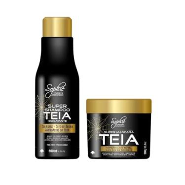 Imagem de Kit Teia Manutenção, Shampoo 500ml + Máscara 500g, com Colágeno e Óleo de Argan, para Reconstrução e Hidratação Capilar