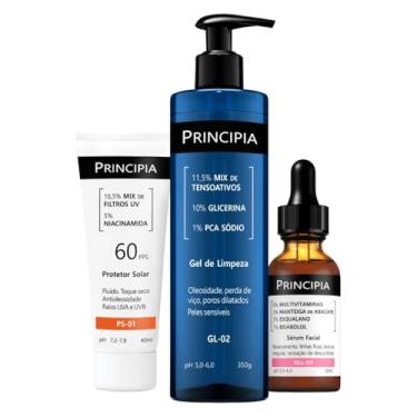 Imagem de PRINCIPIA Kit Gel De Limpeza Facial GL-02 + MIX-03 + Protetor Solar Facial PS-01 FPS 60