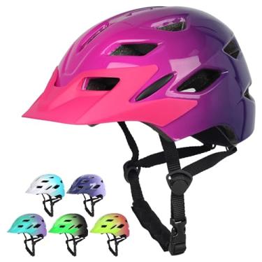 Imagem de Bavilk Capacete de bicicleta infantil, meninos, meninas, com luz de LED, viseira destacável para crianças, jovens, adolescentes, multiesportivos, para patinação, ciclismo, scooter, skate ajustável e