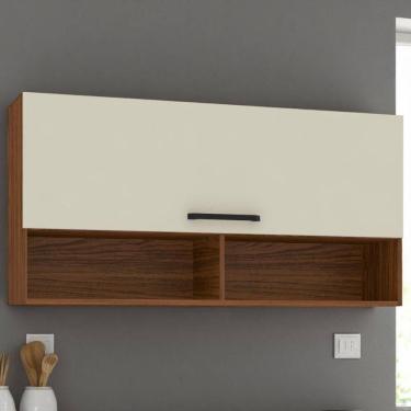 Imagem de Armário C/ Basculante 120 Cm Ametista Nogueira Off Whte