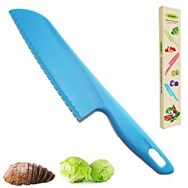 Imagem de jawbush Faca profissional de alface para evitar que fique marrom, faca serrilhada de plástico de 28 cm para vegetais, frutas, pão, bolo, salada, sem BPA para cozinhar e cortar – Conjunto de facas de