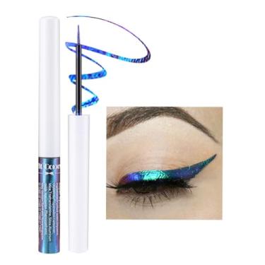 Imagem de Corlo Delineador líquido com glitter azul à prova d'água, delineador colorido metálico com mudança de cor intensa, gel delineador multicolorido, kit de presente altamente pigmentado para mulheres e