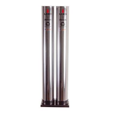 Imagem de Coletor Inox Duplo Para Copo Descartável 200Ml Água Lixeira - Aldinox