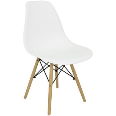 Imagem de Cadeira Charles Eames Eiffel Wood Design Branca Branco - Lianto Decor