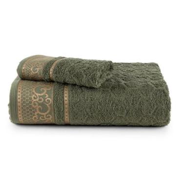 Imagem de Kit De Toalhas Banho E Rosto 100% Algodão Eudora 2 Peças - Dianneli