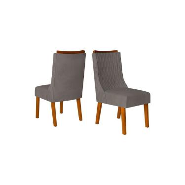 Imagem de Kit 2 Cadeiras Sala Jantar Jade 2 Un Freijó/Suede Lunar Grafite - DJ Móveis