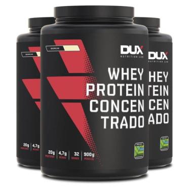 Imagem de Kit 3 Whey Protein Concentrado Dux Baunilha 900G