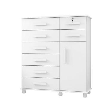 Imagem de Cômoda Sapateira 1 Porta 2 Gavetas Móveis Lanza - Messina, Branco