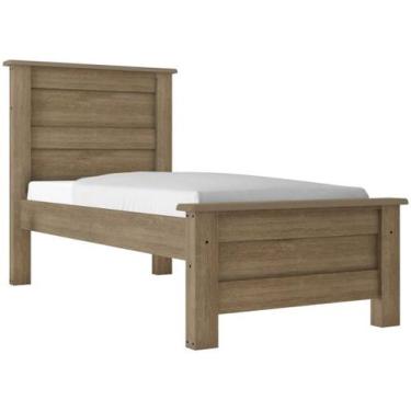 Imagem de Cama Solteiro Móveis Lanza Siena - 88x188cm, Noce Bronze